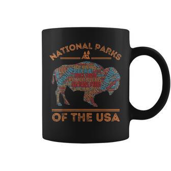 National Parks Usa Buffalo Travel Outdoors Hiking Vintage Coffee Mug - Monsterry CA