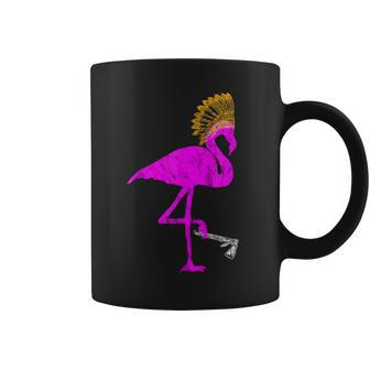 Native American Flamingo Indian Chief Feather Headdress Coffee Mug - Monsterry CA