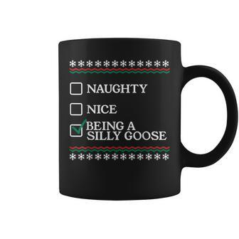 Naughty Nice Being A Silly Goose Christmas Xmas Coffee Mug - Seseable