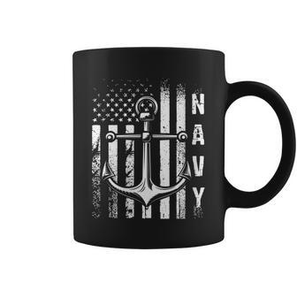 Navy Anchor And Us Flag Coffee Mug - Monsterry DE