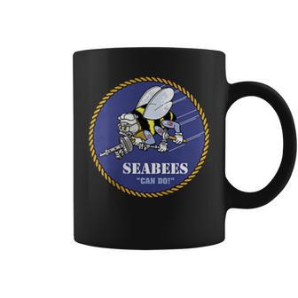 Navy Seabees Construction Battalions Veteran Patch Coffee Mug - Monsterry