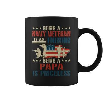 I Am A Navy Veteran Papa Coffee Mug - Monsterry CA