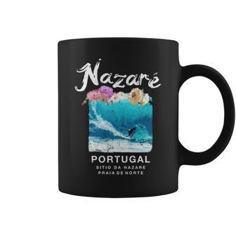 Nazare Portugal Big Wave Surfing Vintage Surf Coffee Mug | Mazezy
