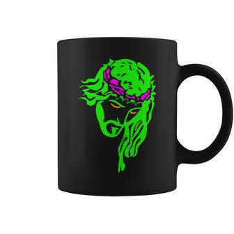 Neon Jesus Cool Christian Coffee Mug - Monsterry