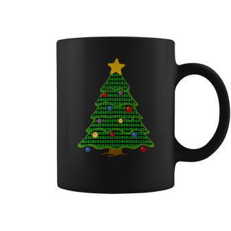 Nerdy Binary Code Christmas Tree Computer Geek Coffee Mug - Monsterry CA