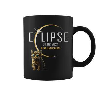 New Hampshire Total Solar Eclipse 2024 Cat Glasses Coffee Mug - Thegiftio UK