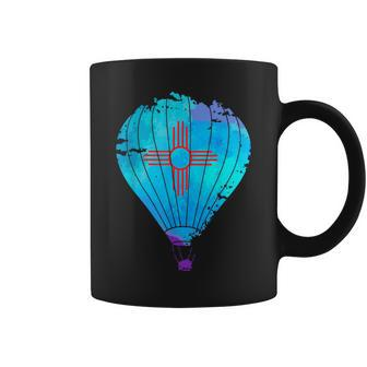 New Mexico Festival Hot Air Balloon Zia T Coffee Mug - Monsterry