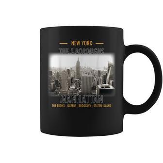 New York The 5 Boroughs Manhattan Bronx Queens Staten Island Coffee Mug - Monsterry DE