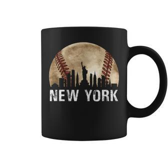 New York City Skyline Vintage Baseball Lover Coffee Mug - Monsterry DE