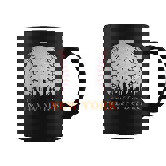 New York Ny Skyline Baseball Vintage Met At Gameday Coffee Mug - Thegiftio UK