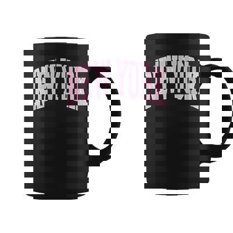 New York Souvenir Pink Retro Preppy Throwback Classic Womens Coffee Mug - Seseable