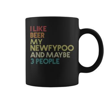 Newfypoo Dog Owner Beer Lover Quote Vintage Retro Coffee Mug - Monsterry
