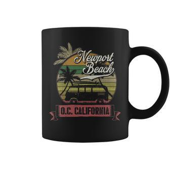 Newport Beach Orange County California Surfing Retro Coffee Mug | Mazezy
