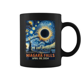 Niagara Falls New York Total Solar Eclipse 2024 Starry Night Coffee Mug | Mazezy