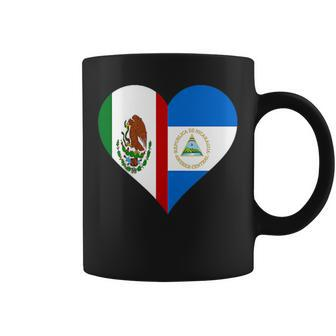 Nicaraguan Mexican Heart Flag Nicaragua Mexico Coffee Mug - Monsterry AU