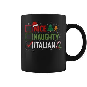 Nice Naughty Italian Christmas Xmas Santa Hat Coffee Mug - Seseable