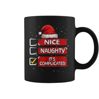Nice Naughty It's Complicated Christmas List Santa Claus Coffee Mug | Mazezy