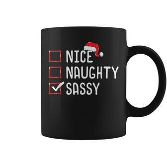 Nice Naughty Sassy Christmas List Coffee Mug - Thegiftio UK