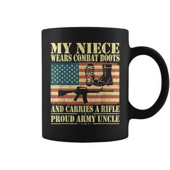 My Niece Wears Combat Boots Proud Army Uncle Military Family Coffee Mug - Monsterry DE