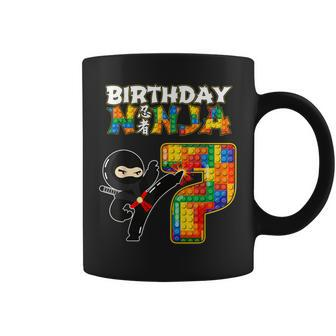 Ninja 7Th Birthday Party 7 Building Blocks Brick Boy Coffee Mug - Thegiftio UK
