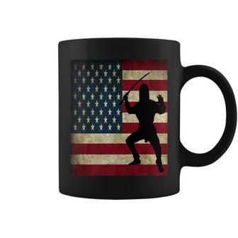 Ninja Warrior American Flag Martial Arts Coffee Mug - Monsterry
