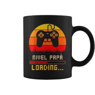 Nivel Papá Loading Futuro Papá Retro Gaming Taza de café - Regaloses