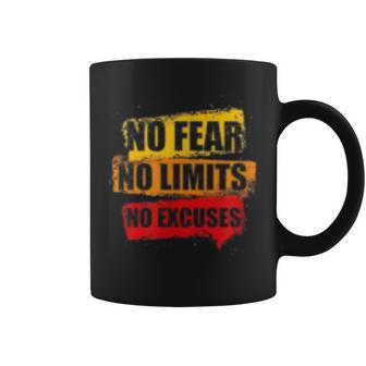 No Fear No Limits No Excuses Coffee Mug - Monsterry CA