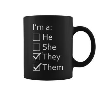 Non-Binary Gender Neutral I'm A They Them Pronoun Checklist Coffee Mug - Monsterry AU