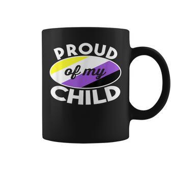 Non Binary Pride Clothes Proud Of My Nonbinary Child Dad Mom Coffee Mug - Monsterry AU