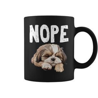 Nope Lazy Dog Shih Tzu Coffee Mug - Seseable