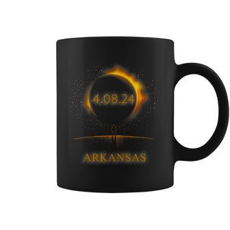 North America Solar Eclipse 40824 Arkansas Souvenir Coffee Mug | Mazezy