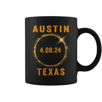 North America Total Solar Eclipse 2024 Austin Texas Souvenir Coffee Mug - Monsterry DE