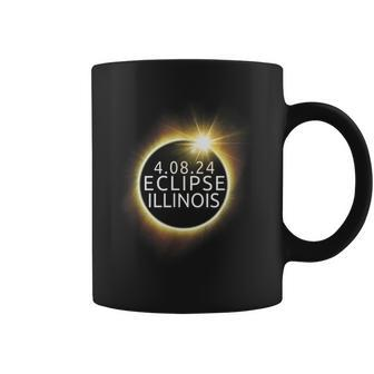 North America Total Solar Eclipse 2024 Illinois Astronomy Coffee Mug | Mazezy