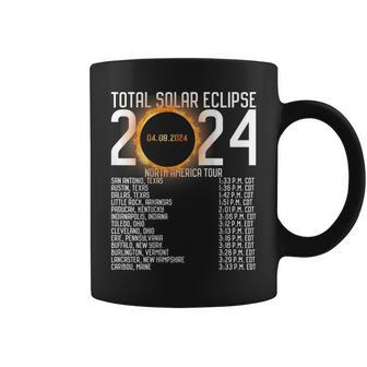 North America Tour 2024 Totality On Back Solar Eclipse Coffee Mug | Mazezy