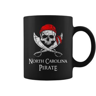 North Carolina Pirate Skull And Crossbones Flag State Pride Coffee Mug - Monsterry DE