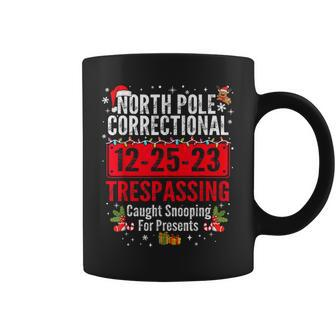 North Pole Correctional Christmas Snooping Presents Coffee Mug | Mazezy