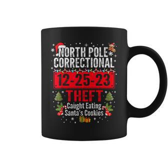 North Pole Correctional Theft Caught Eating Santa's Cookies Coffee Mug - Seseable