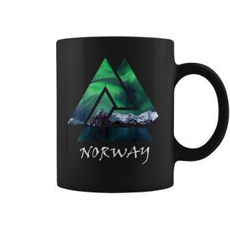 Norway Northern Lights Geometric Travel Coffee Mug - Monsterry DE