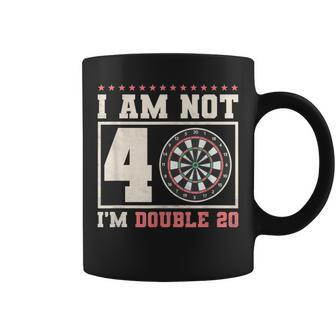 I Am Not 40 I'm Double 20 40Th Birthday Darts Coffee Mug - Thegiftio UK