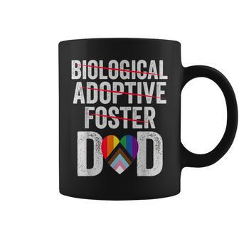 Not Biological Adoptive Foster Dad Fathers Day Lgbtq Pride Coffee Mug - Monsterry UK