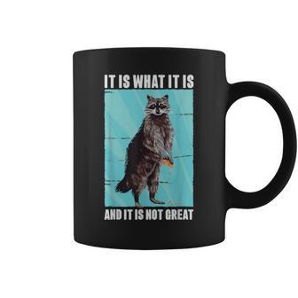 It Is What It Is And It Is Not Great Raccoon Meme Coffee Mug - Monsterry