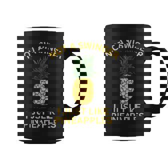 Not A Swinger I Just Like Pineapples Pineapple Coffee Mug | Seseable CA