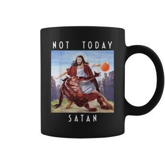 Not Today Satan Jesus Vs Satan In Basketball Coffee Mug - Monsterry AU