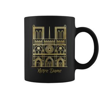 Notre Dame De Paris Historic Cathedral Gold Foil Coffee Mug - Monsterry DE