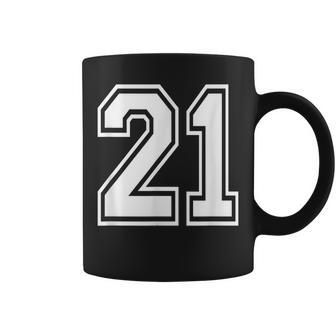 Number 21 Varsity Sports Team Jersey 21St Birthday 21 Years Coffee Mug - Monsterry
