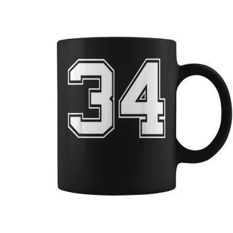 Number 34 Baseball Football Soccer Birthday Coffee Mug - Monsterry AU