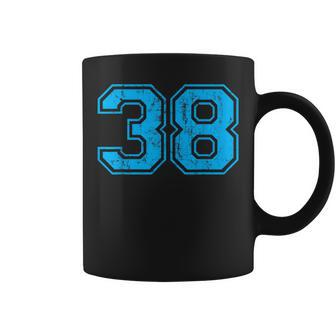 Number 38 Varsity Distressed Vintage Sport Team Player's Coffee Mug - Monsterry UK