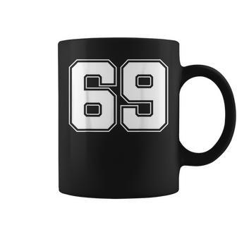 Number 69 Best Classic College American Varsity Style Font Coffee Mug - Monsterry AU