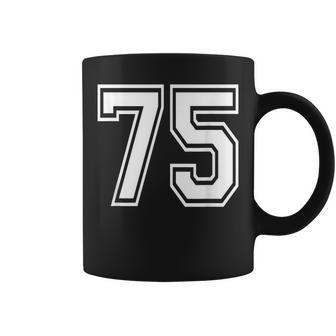 Number 75 Numbered Uniform Sports Jersey Team 75Th Birthday Coffee Mug - Monsterry