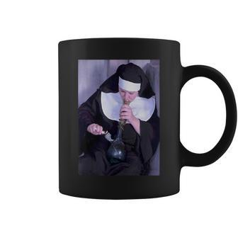Nuns & Bongs Weed Drug Nun Smoking Nun Coffee Mug - Monsterry